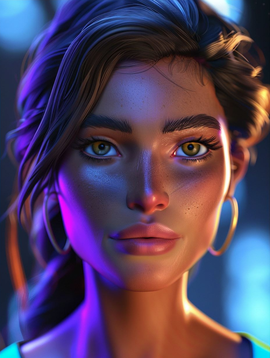 Neon Glow Portrait - Image 4
