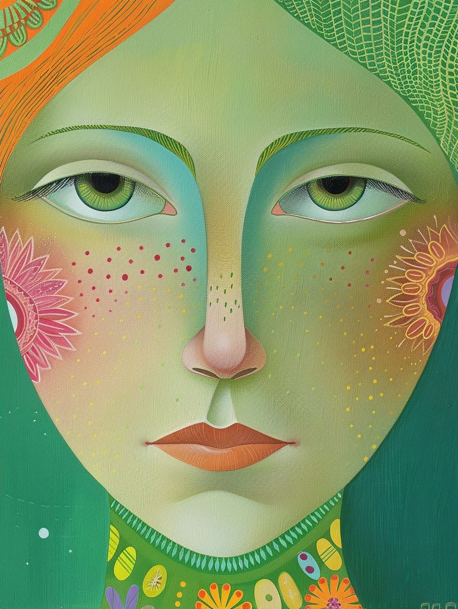 Ethereal Green Flora Portrait - Image 2