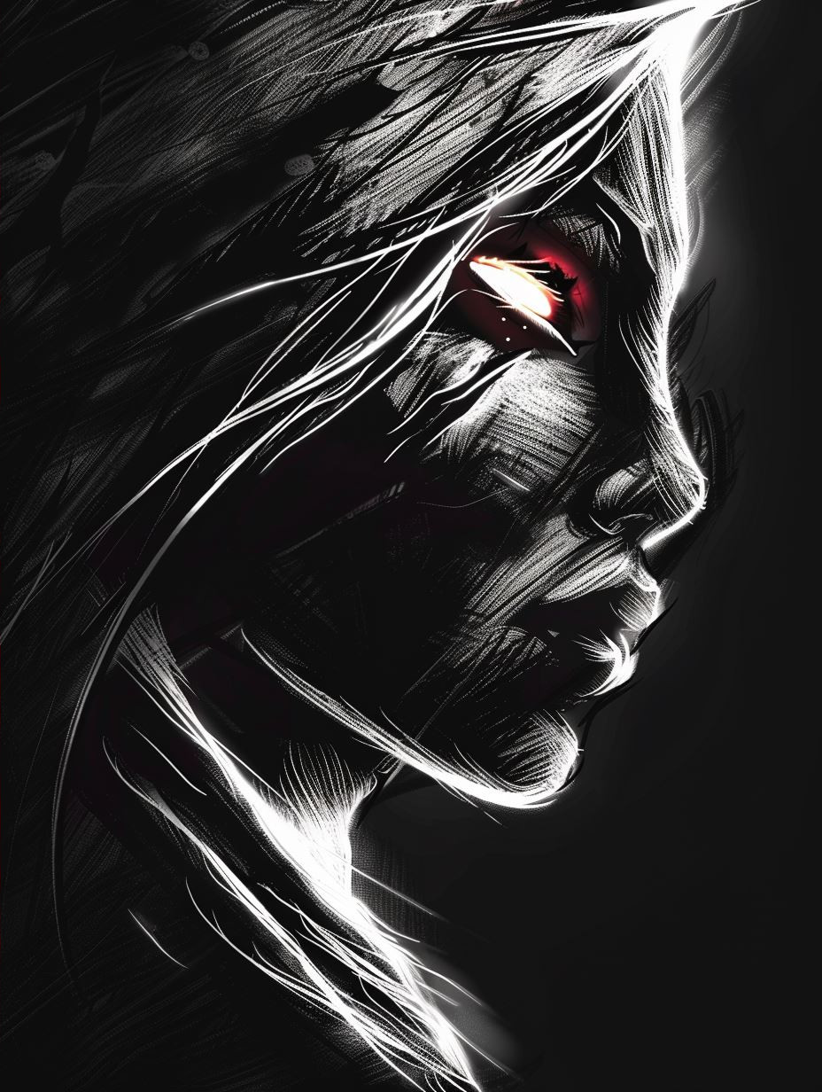 Crimson Ember Digital Portrait - Image 4