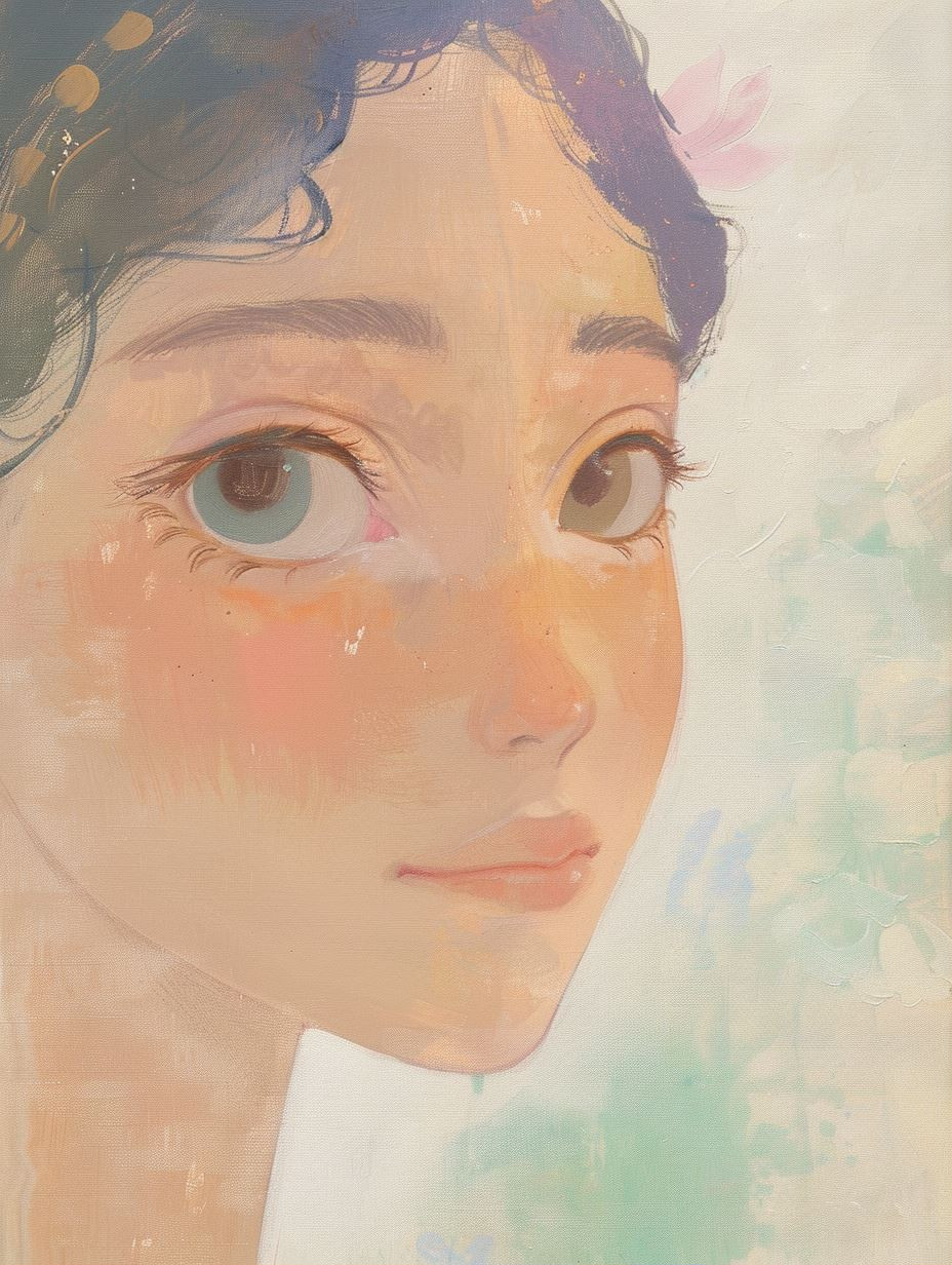 Ethereal Gazes in Pastel Hues - Image 1