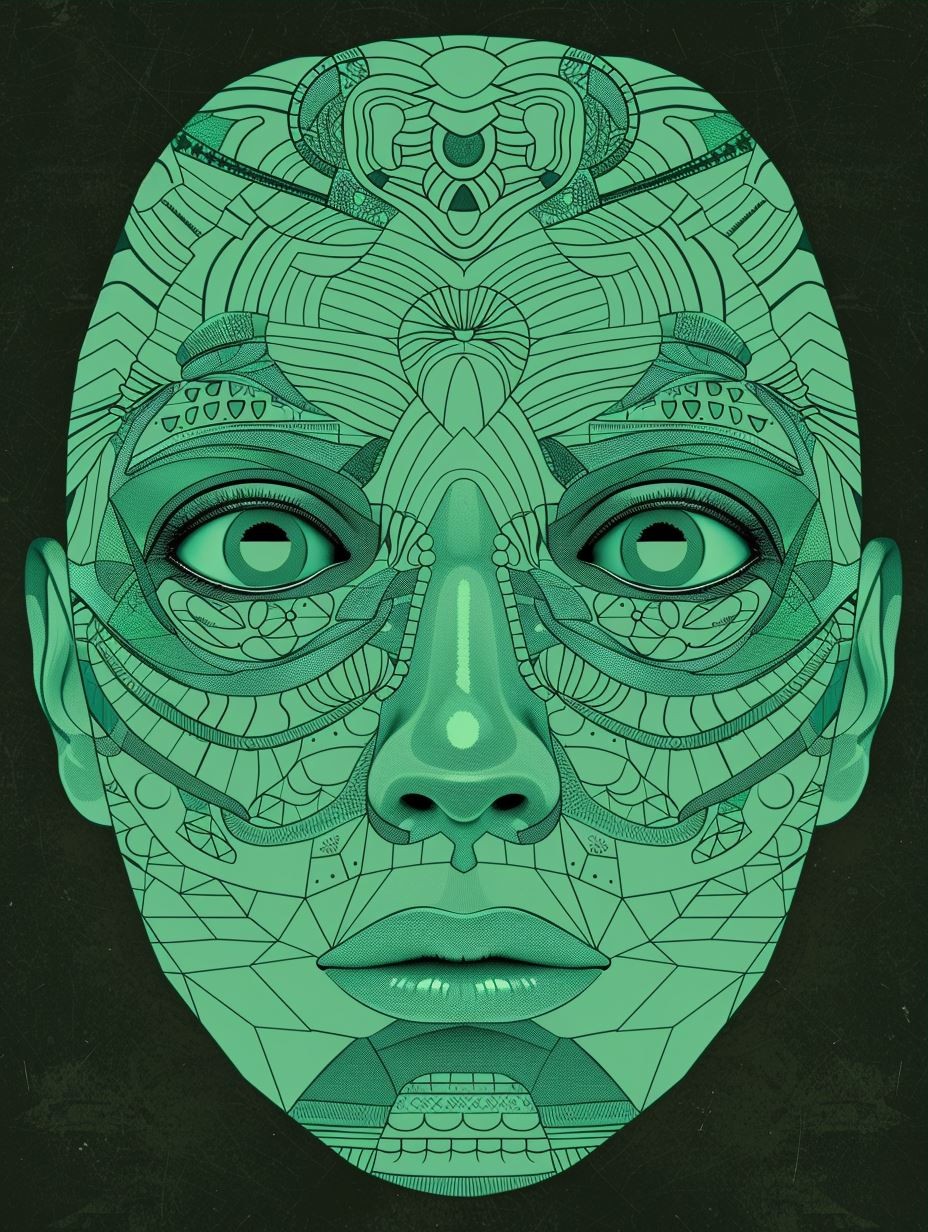 Emerald Dream Monochromatic Portrait - Image 3