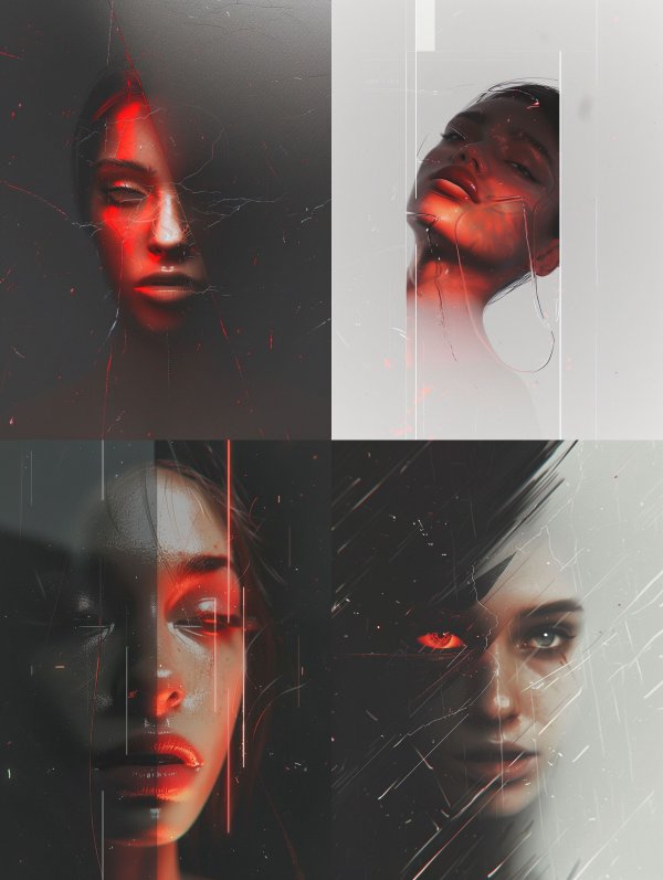 Crimson Shadows Ethereal Portraits