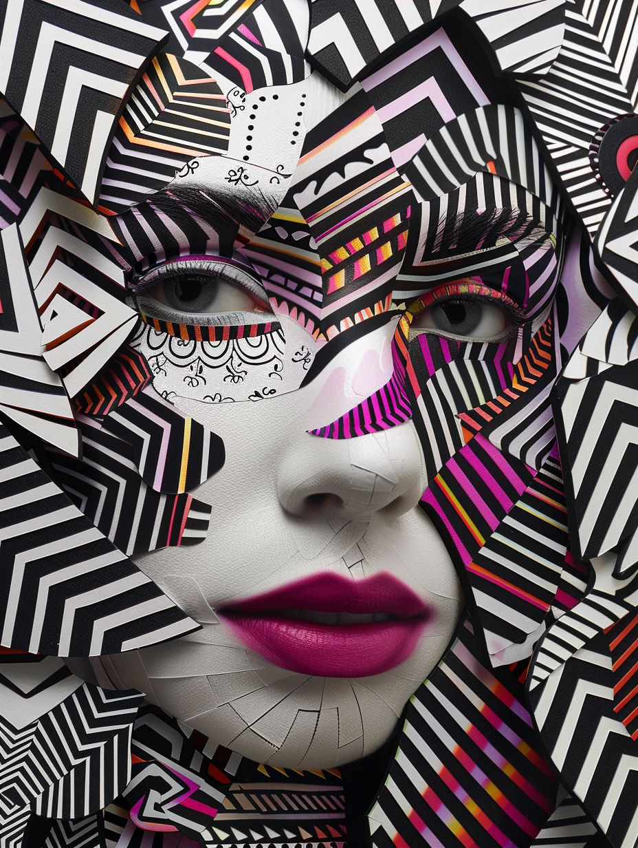 Geometric Soul: Abstract Portrait Collage - Image 3