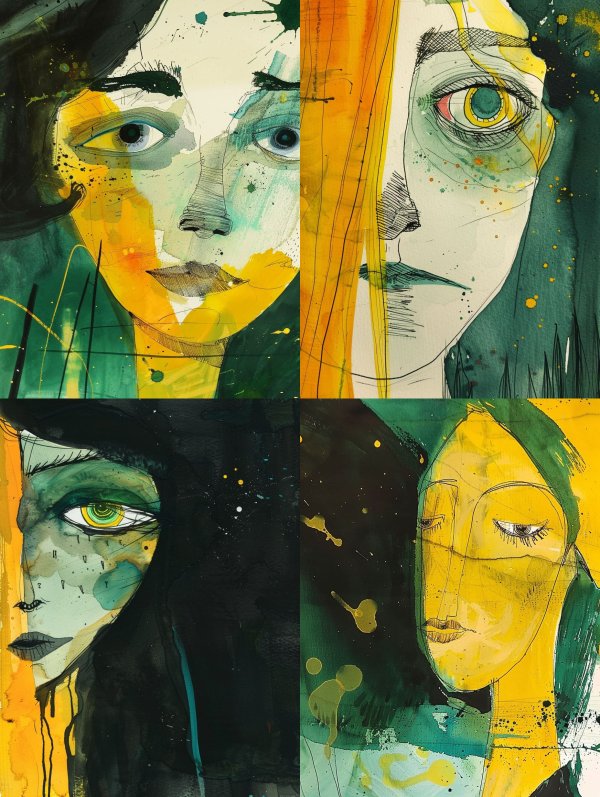 Abstract Melancholy in Ochre Tones