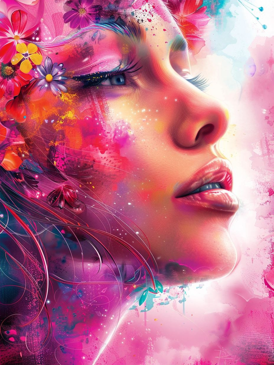 Neon Watercolor Ethereal Portrait - Image 4