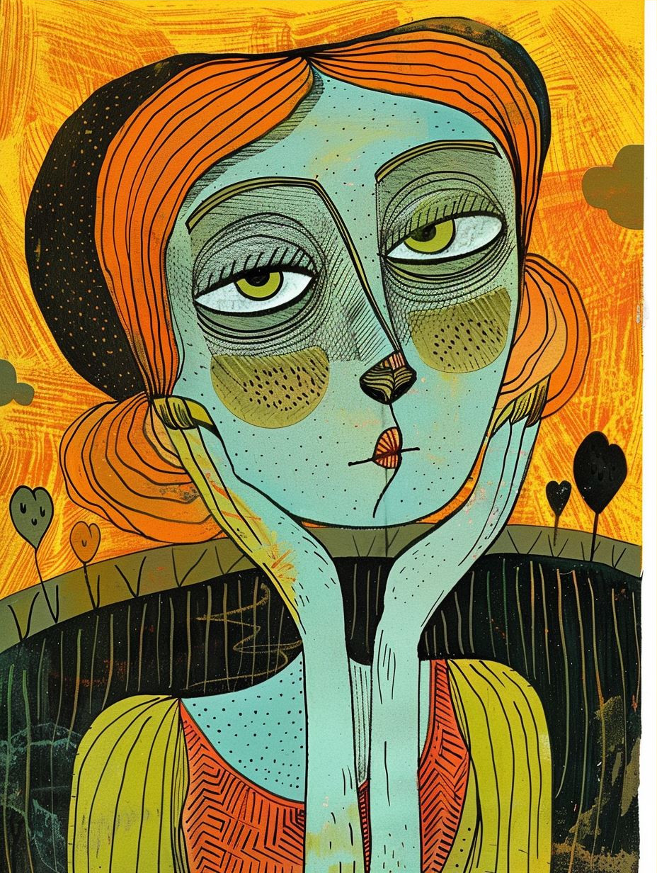 Melancholic Portraits in Ochre - Image 3