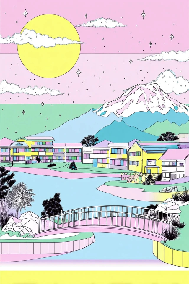 Pastel Dreams in a Retro Grid - Image 2