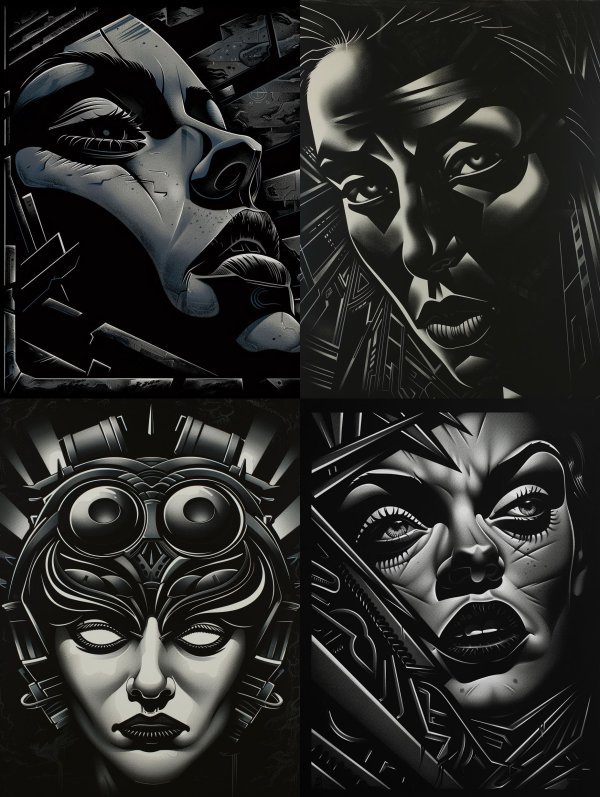 Dark Surrealist Monochrome Portraits