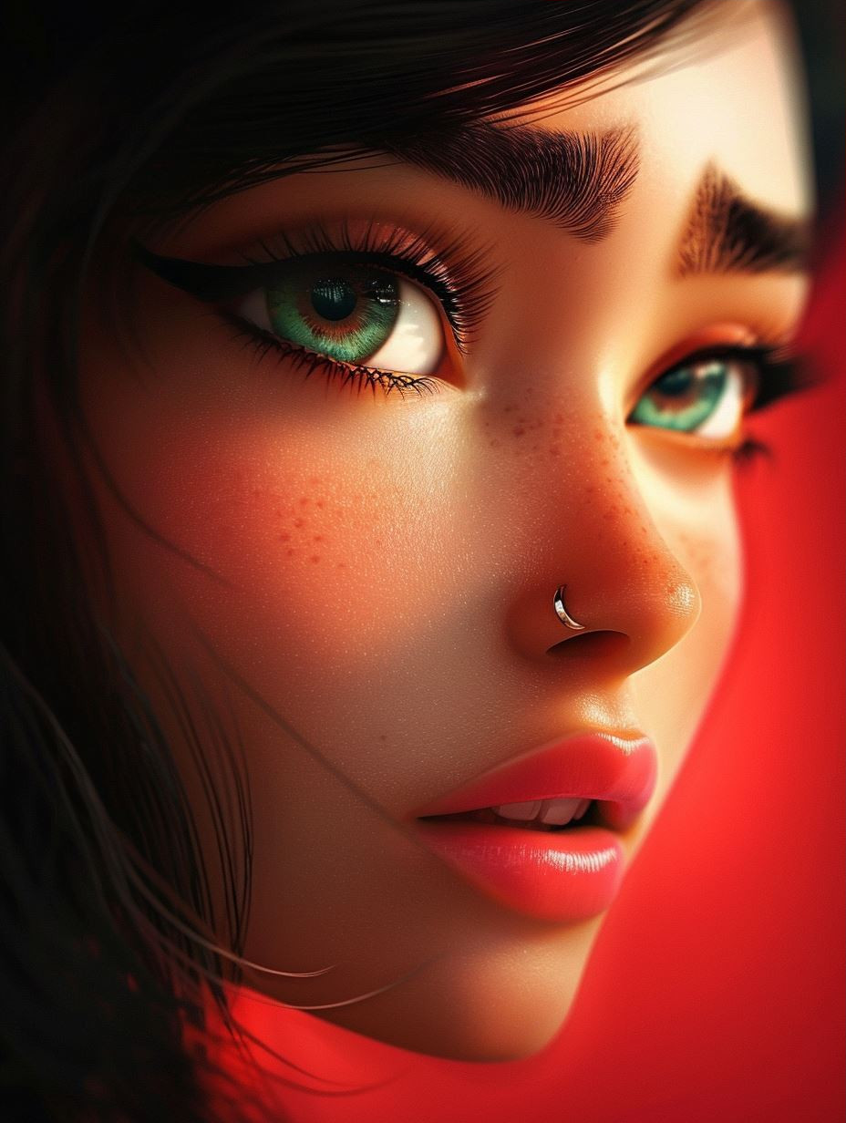 Ethereal Gazes in Neon Light - Image 3