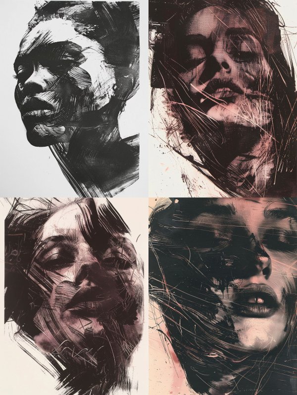 Fragmented Souls: Abstract Portrait Series