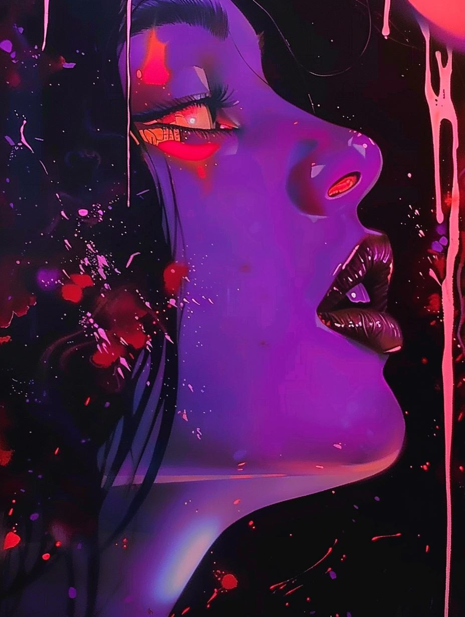 Neon Violet Cyberpunk Dream - Image 1