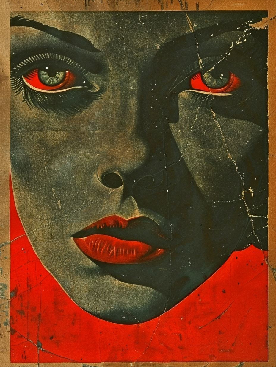Crimson Gaze Vintage Noir - Image 3