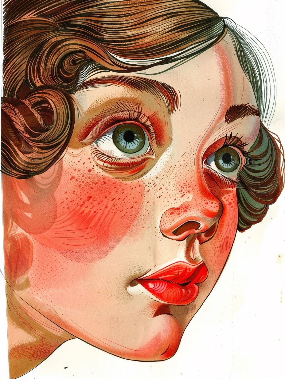 Vintage Surrealist Portrait Study - Image 2