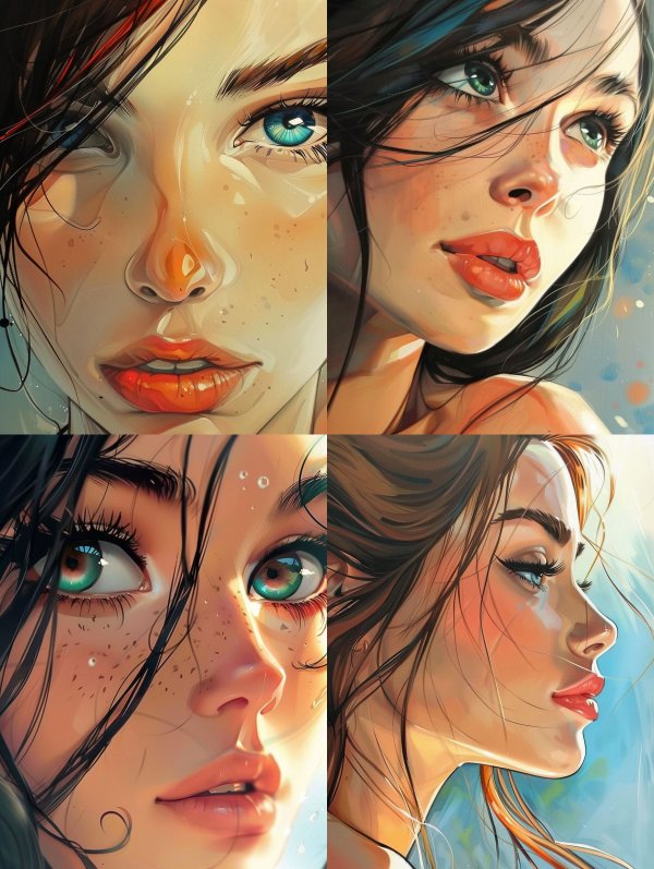 Ethereal Gazes: Digital Portrait Study