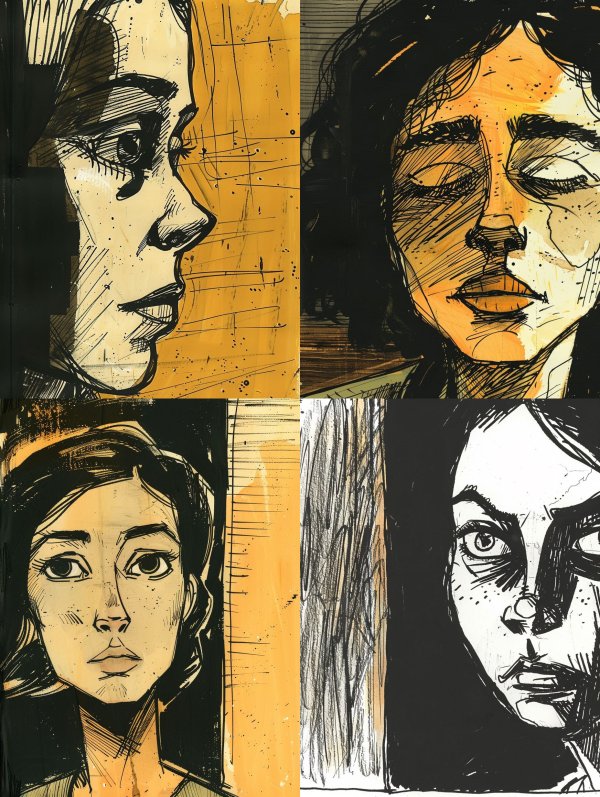 Golden Ink Urban Portrait
