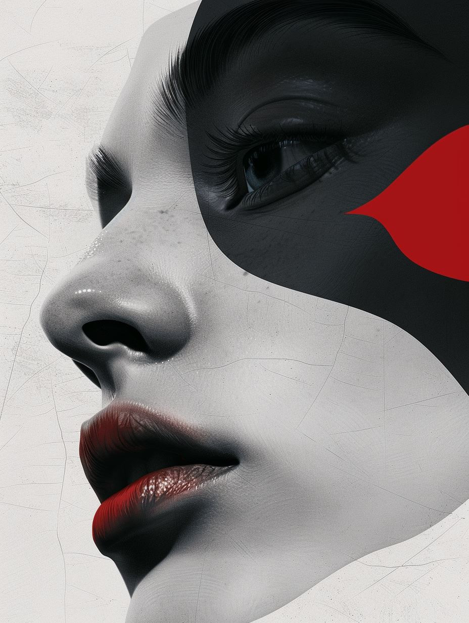Monochrome Elegance with Crimson Accent - Image 4