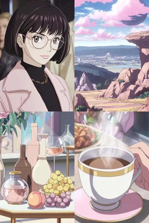 Elegant Anime Aesthetics Collage