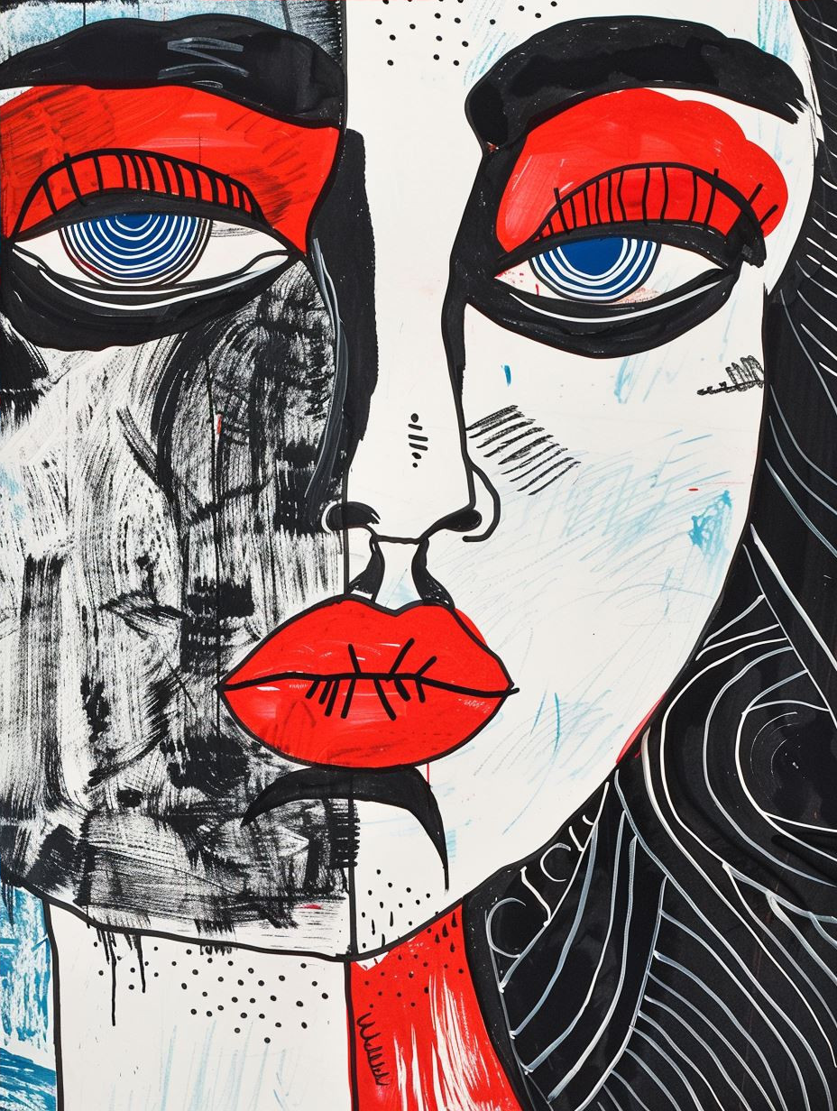 Fragmented Visions in Red and Blue - Image 4