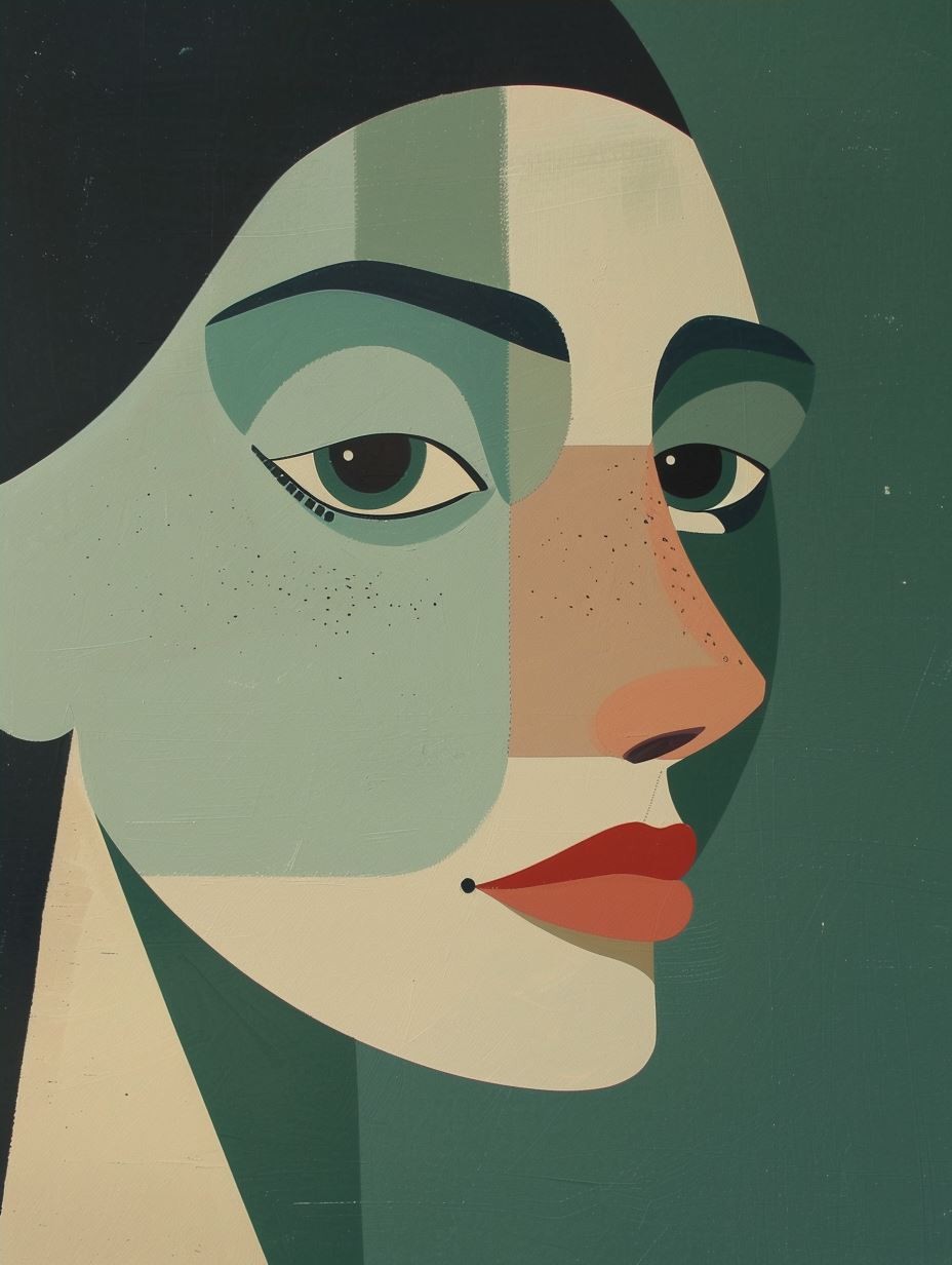 Geometric Emerald Portrait Study - Image 4