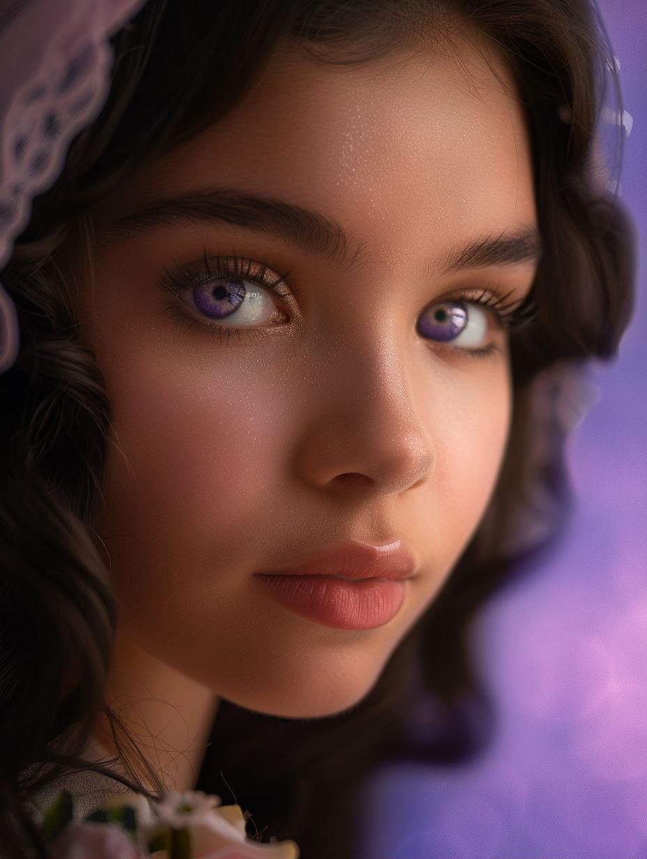 Ethereal Gaze in Violet Hues - Image 1