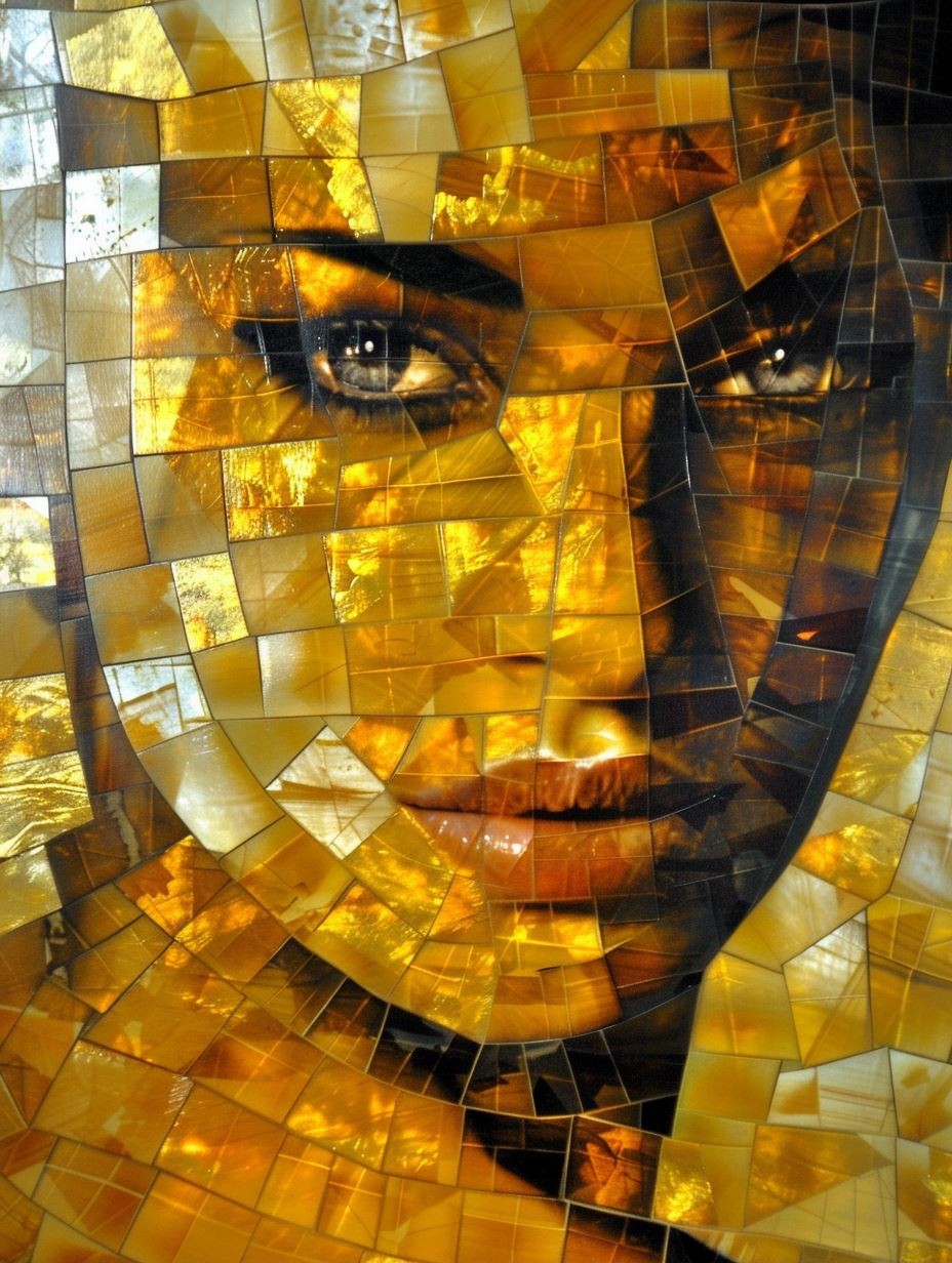 Golden Mosaic Gaze of Elegance - Image 2