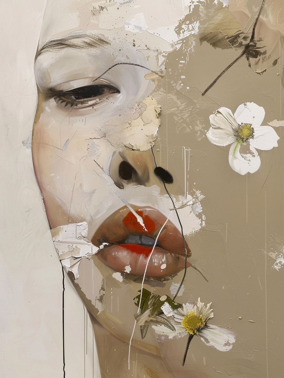 Fragmented Beauty in Earthy Tones - Image 1
