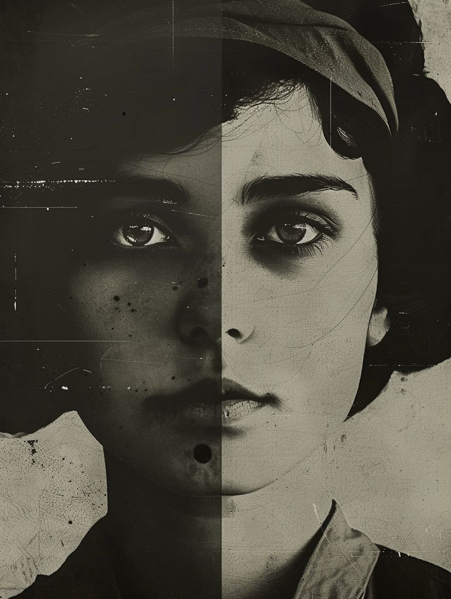 Fragmented Noir Beauty Portrait - Image 3
