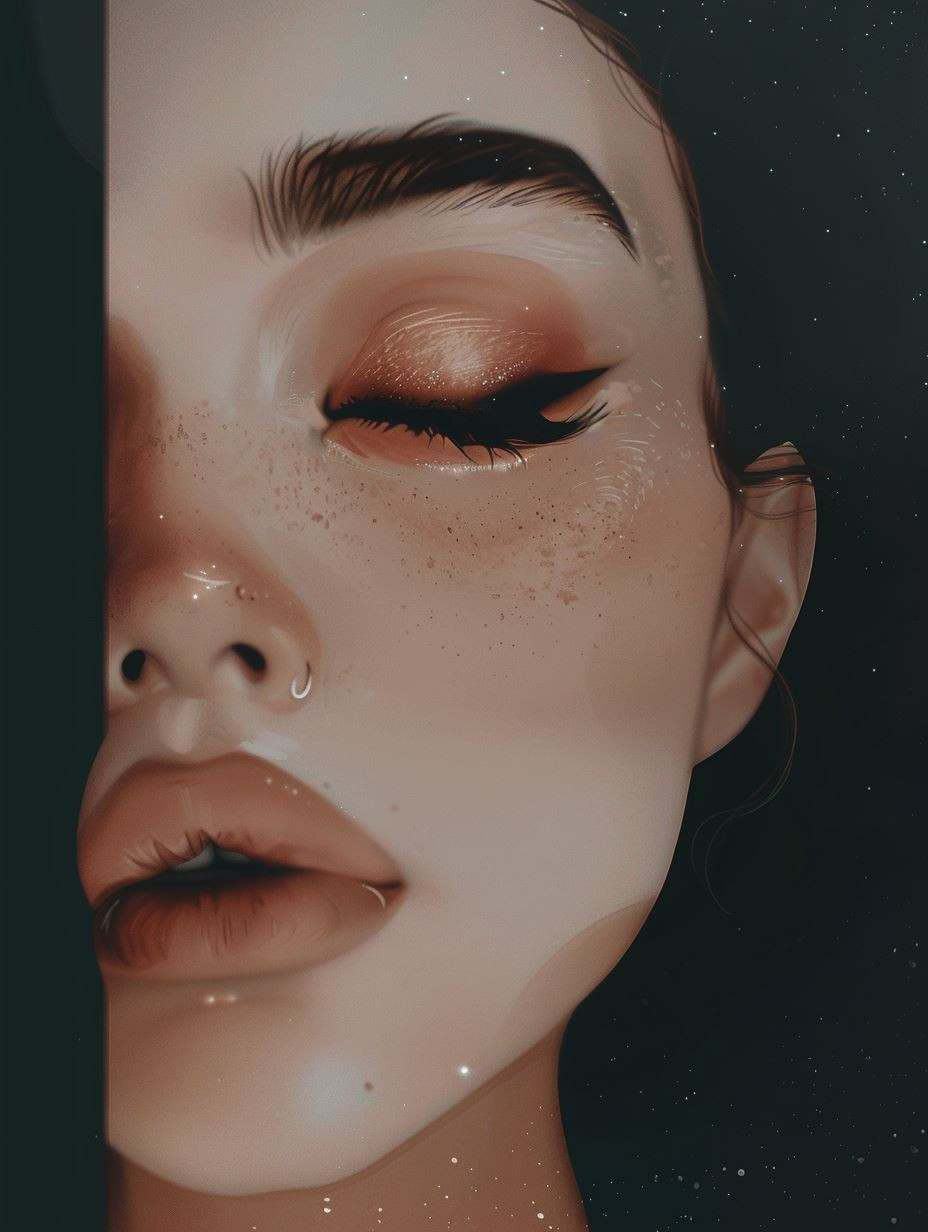 Ethereal Glow Digital Portrait Series - Image 1