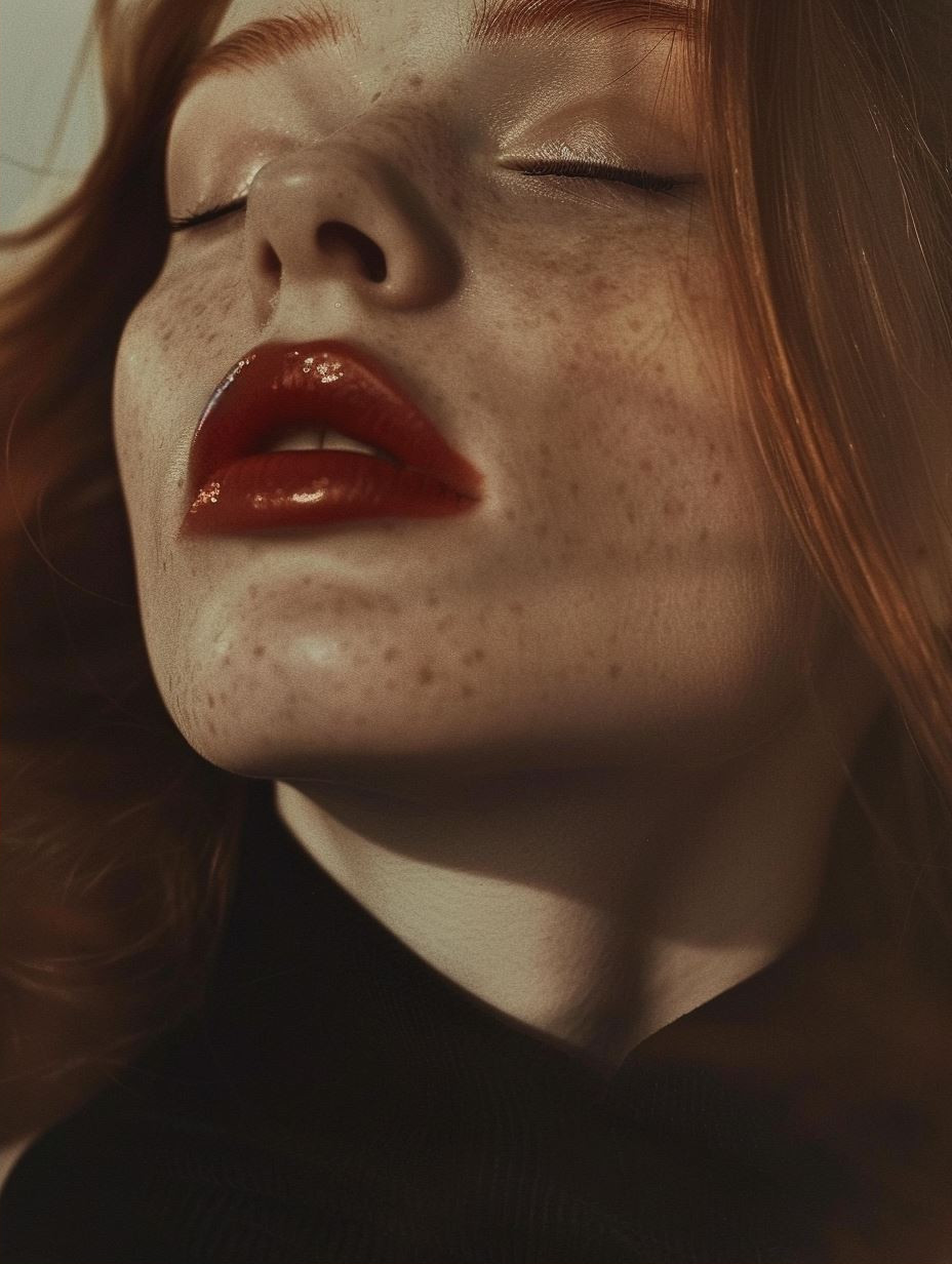 Crimson Lips Cinematic Portraiture - Image 2