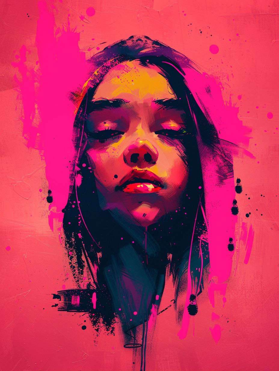 Neon Dreams Abstract Portraiture - Image 1