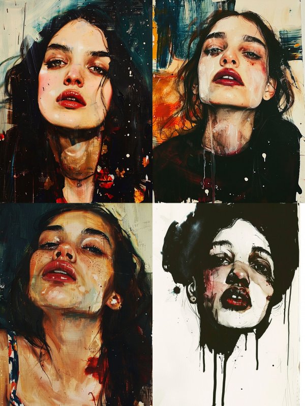 Melancholic Portraits in Dark Ink