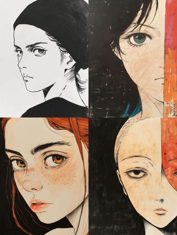 Modern Manga Style Portrait Collection