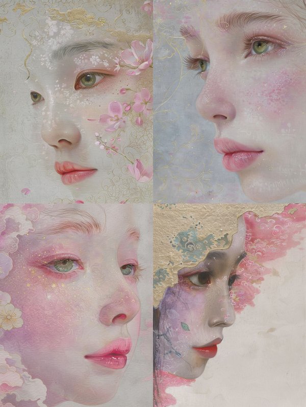Ethereal Blooms: A Surreal Portrait Study