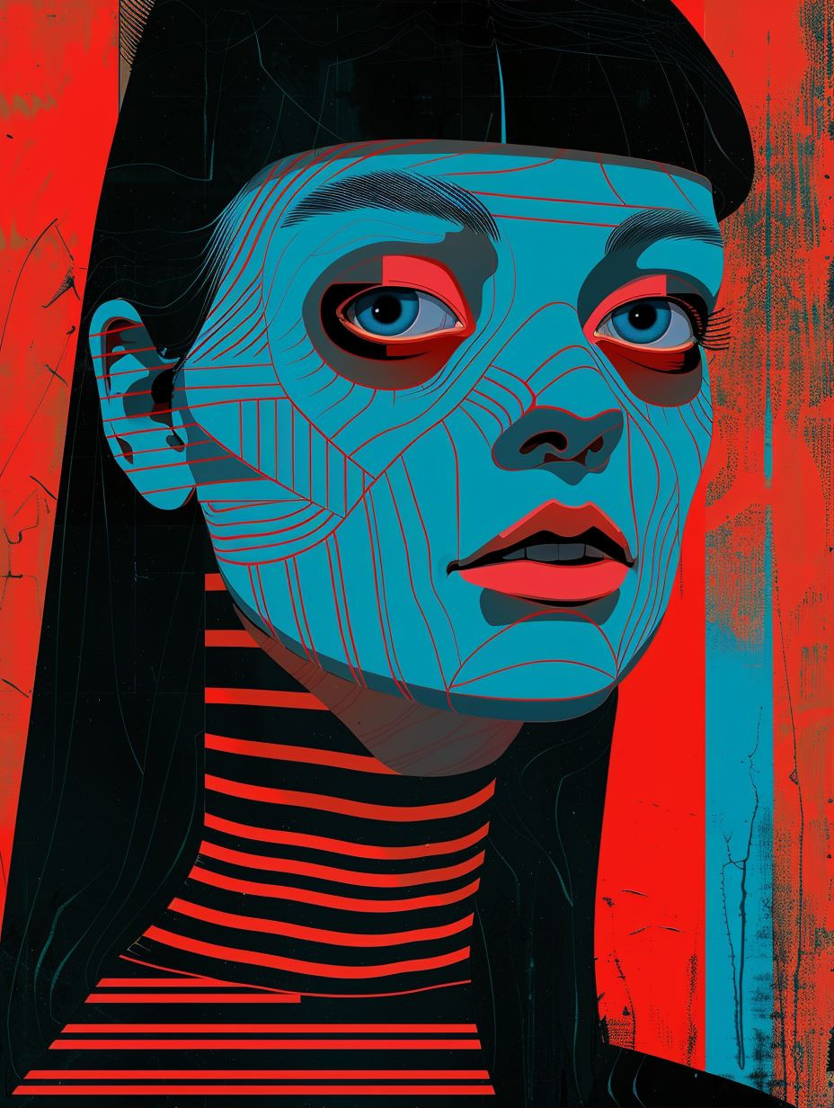 Neon Geometric Cyber Portrait