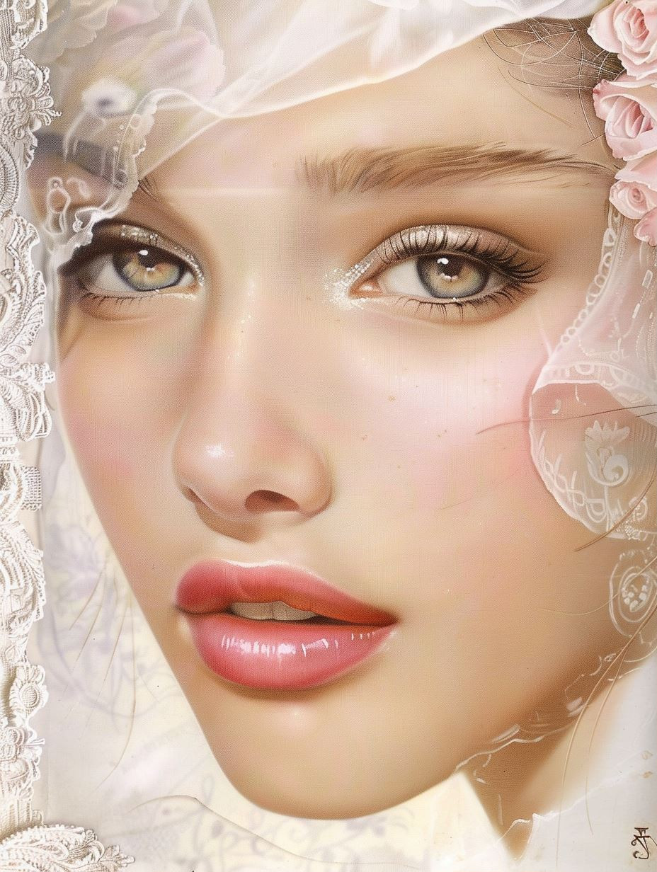 Ethereal Glow Porcelain Portraits - Image 1