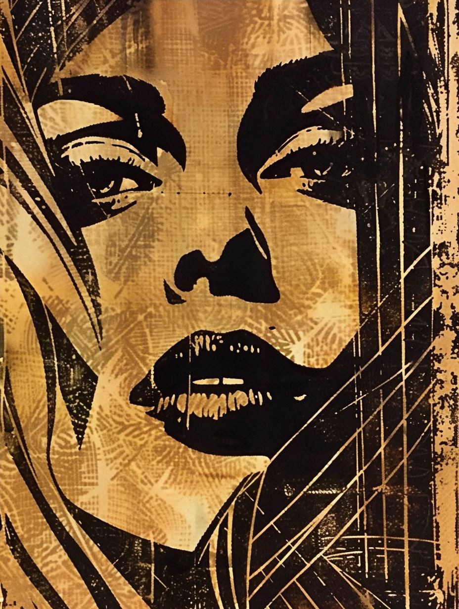 Golden Shadows Abstract Portraits - Image 4