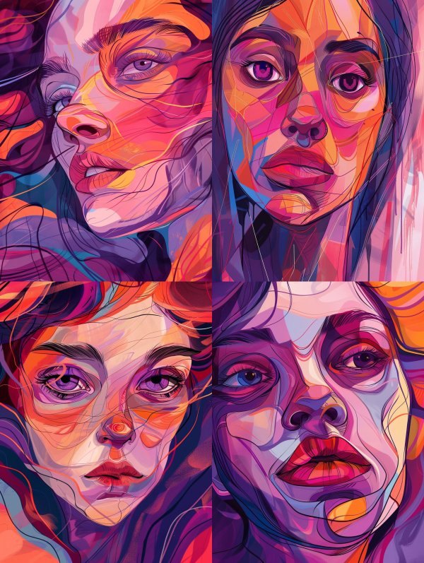 Vibrant Neon Psychedelic Portraits