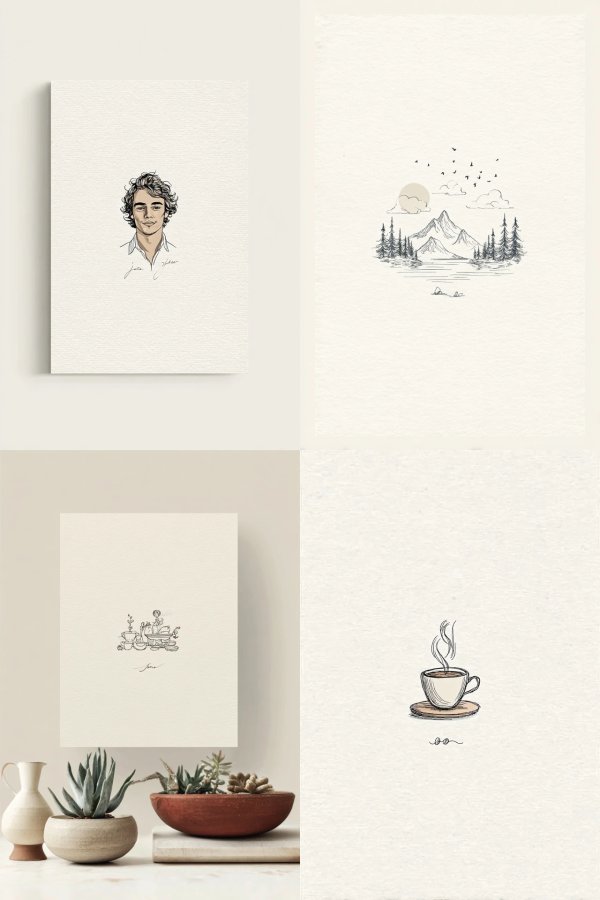 Minimalist Ink Sketches Collection