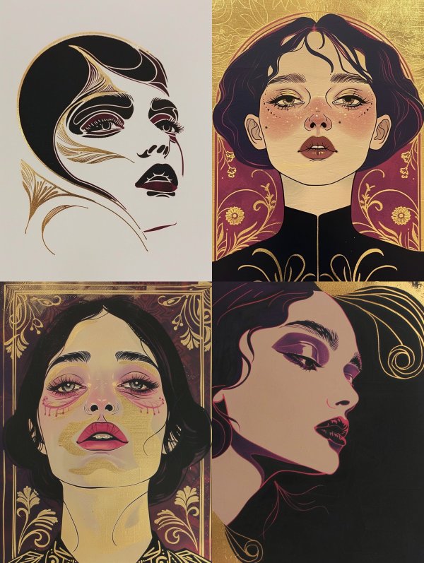 Ethereal Gilded Portrait Series