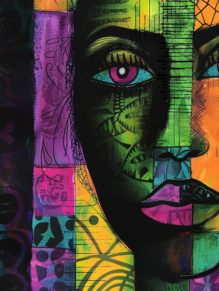 Mystic Faces in Vibrant Hues - Image 4