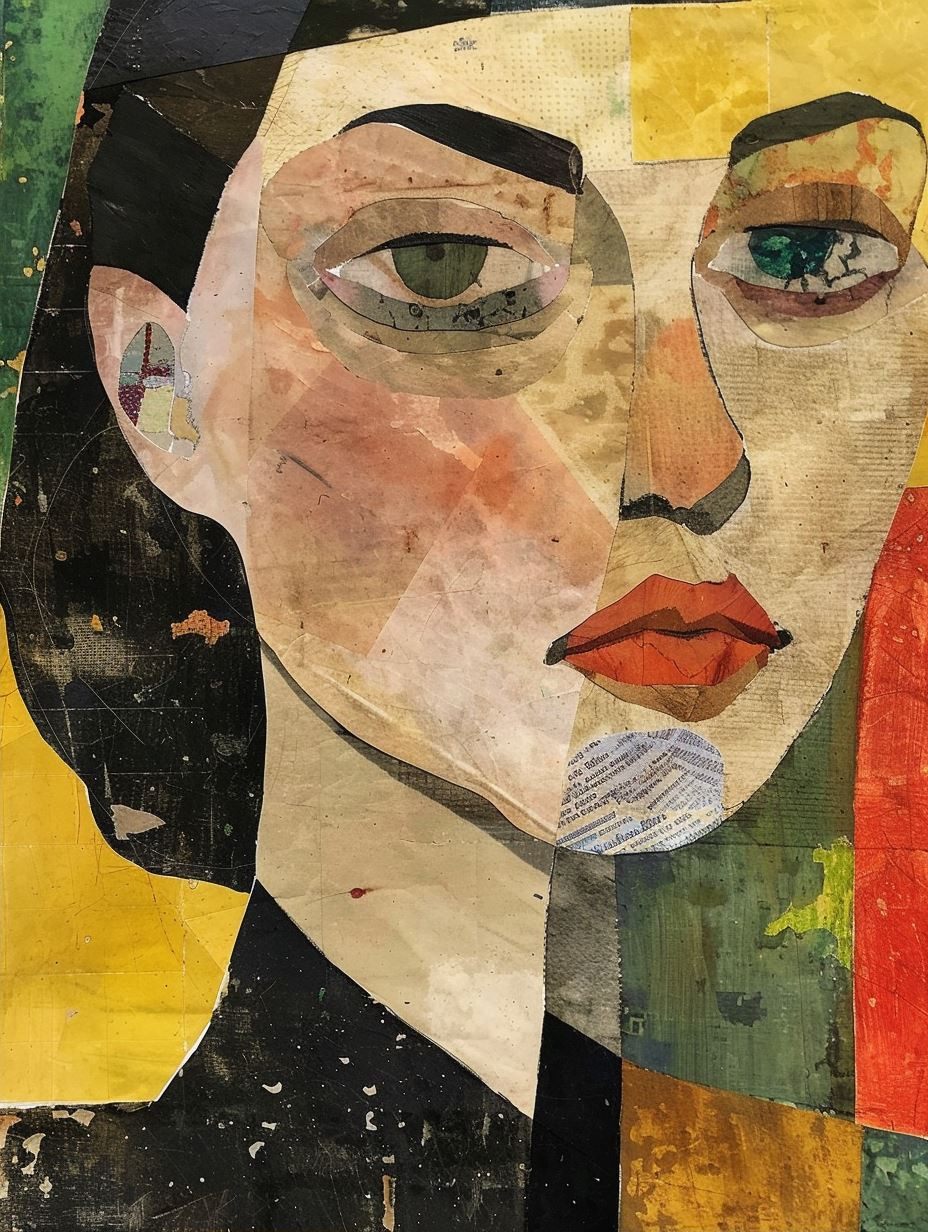 Abstract Mixed Media Portrait Collage - Image 2