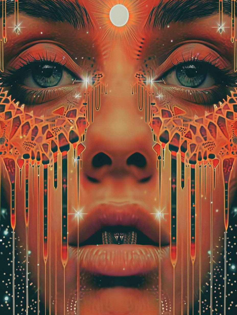 Tribal Psychedelic Face Art - Image 3