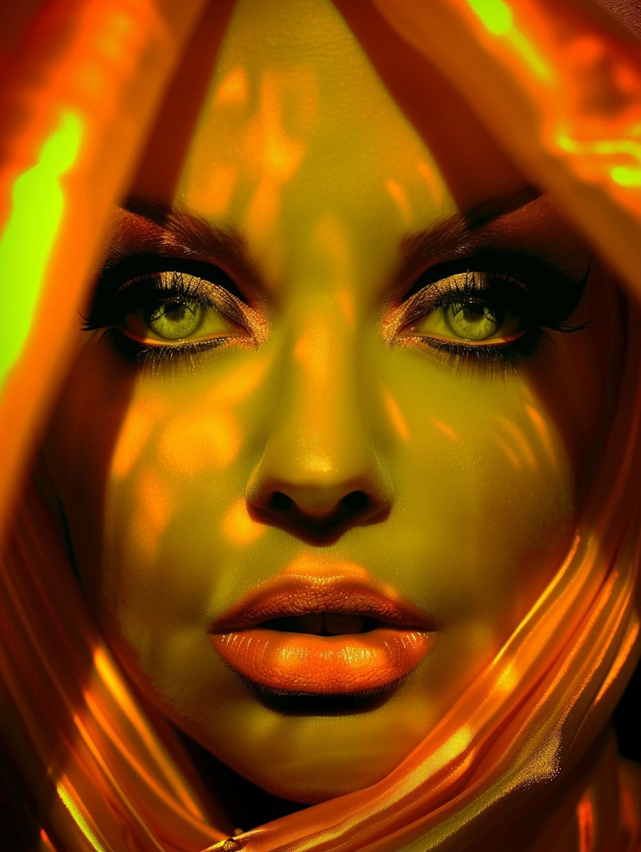 Neon Glow Cybernetic Portraits - Image 1