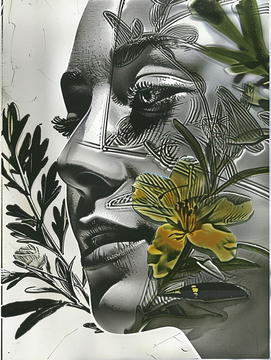 Fragmented Monochrome Floral Portraiture - Image 4