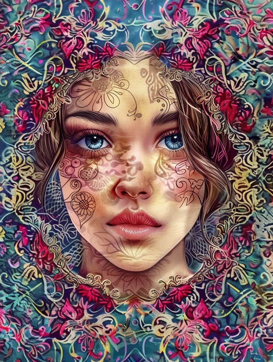 Ethereal Floral Portrait Fusion - Image 4