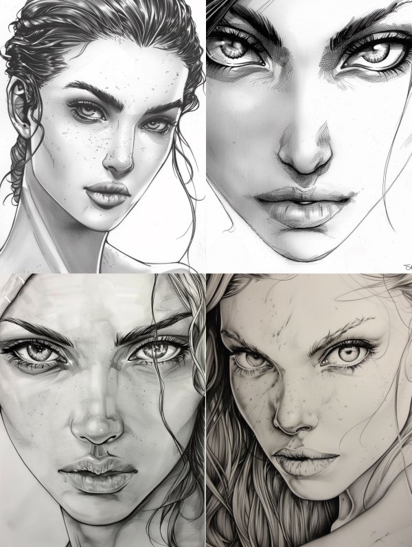 Ethereal Gazes in Graphite