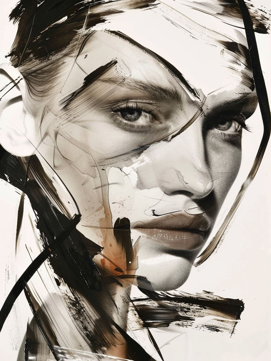 Fragmented Gazes Modern Abstract Portrait Series - Image 4