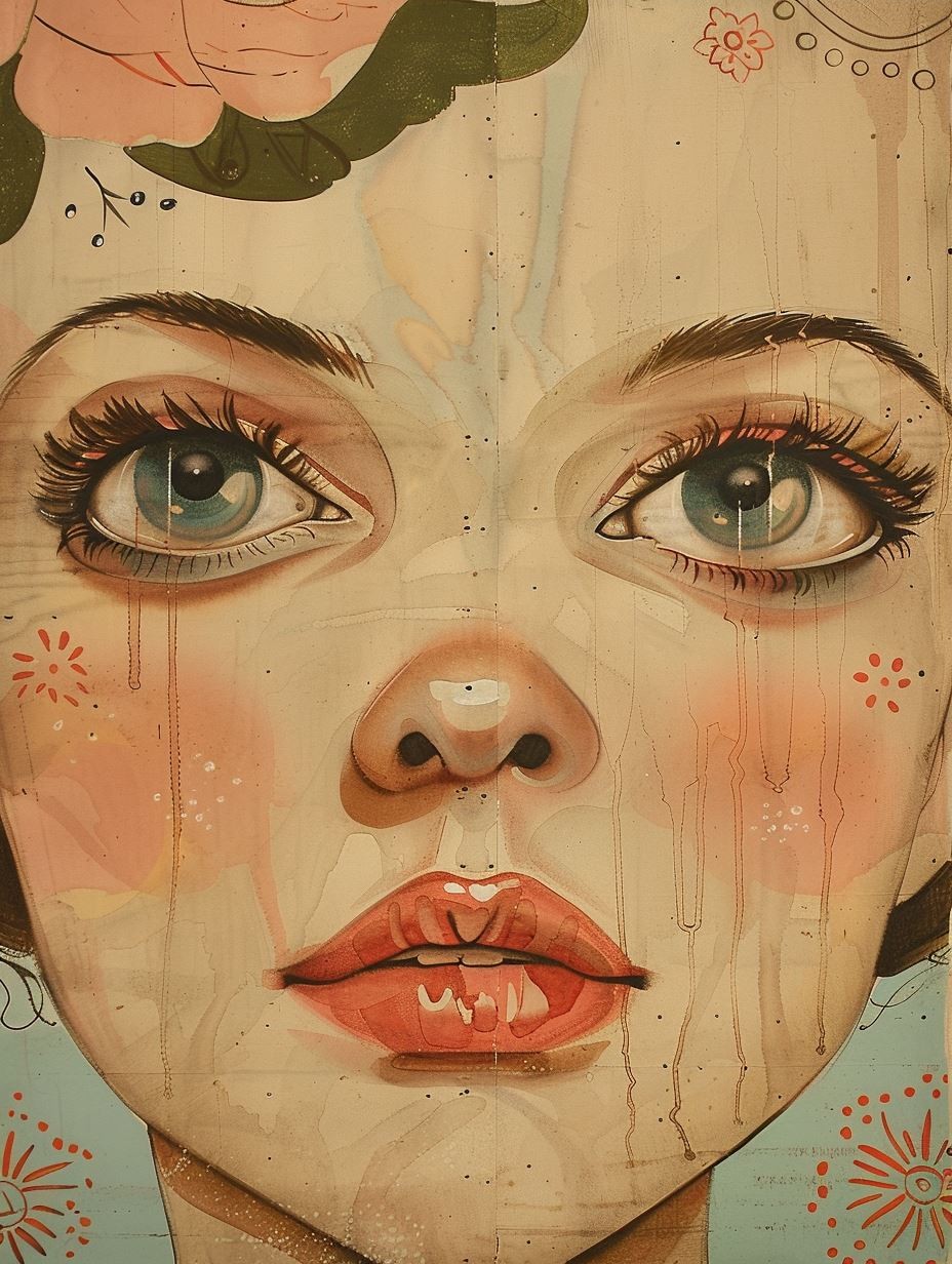 Vintage Floral Portraits on Wood - Image 3