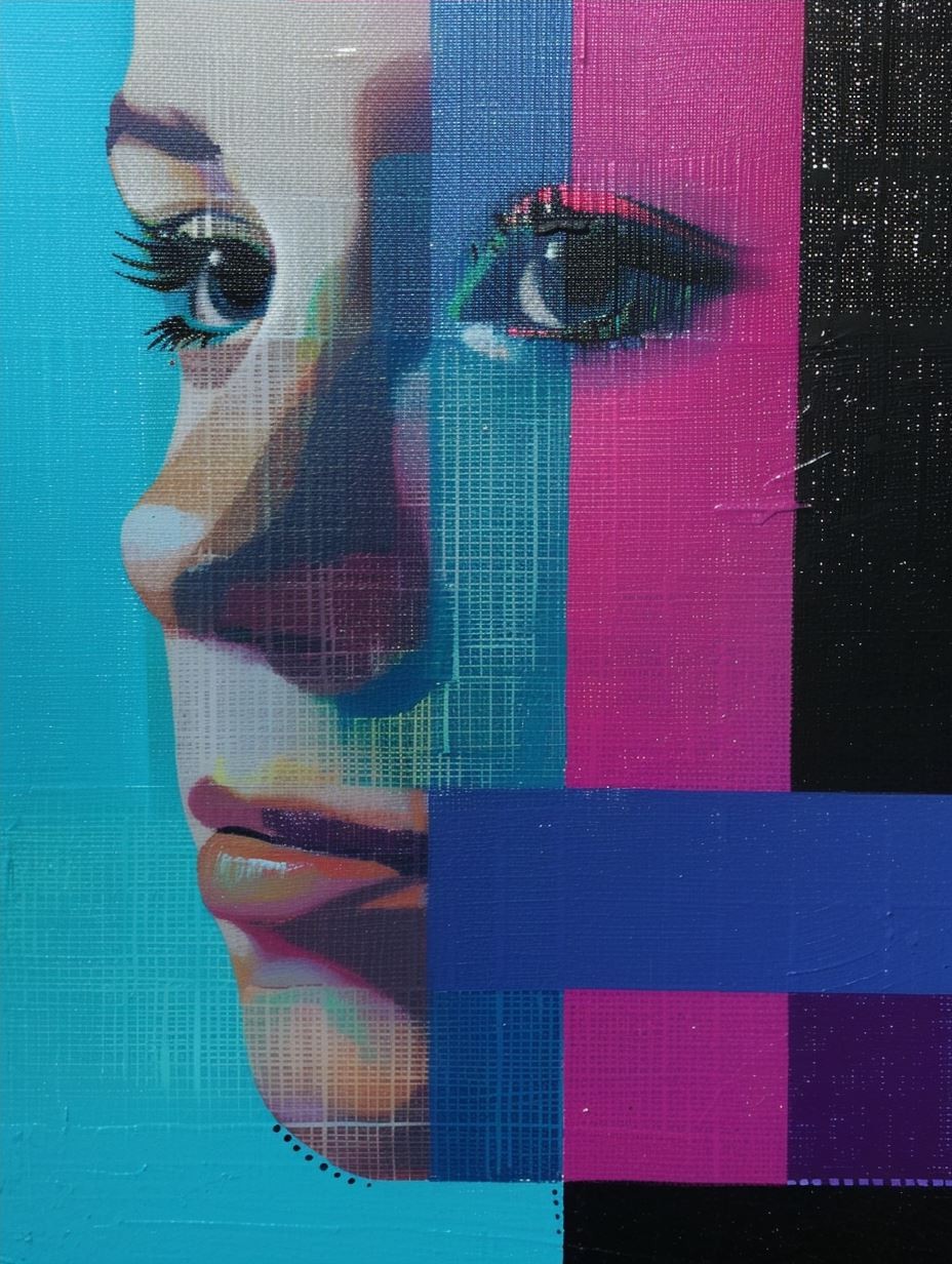 Digital Glitch Neon Portrait - Image 4