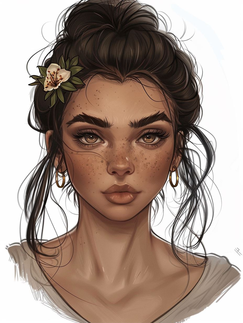 Ethereal Beauty: Digital Portrait Study - Image 1